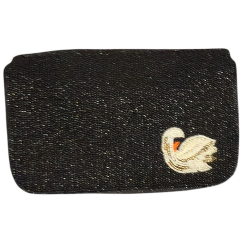 Anthropologie The Fiona Beaded Animal Shoulder Bag Purse Swan Appliqué. NEW. - Picture 4 of 6